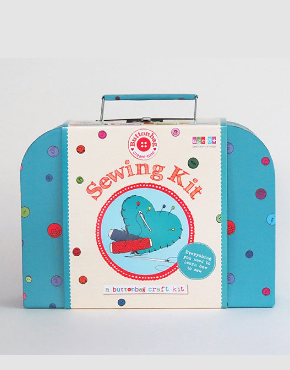 Children s Learn to Sew Suitcase Kit Buttonbag Clothkits