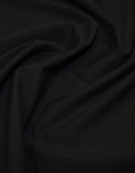 Remnant 50cm -Black Organic Cotton Jersey Fabric