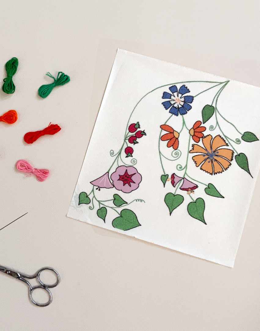 Flowers Super Big Easy Embroidery Kit, Britney Pompadour