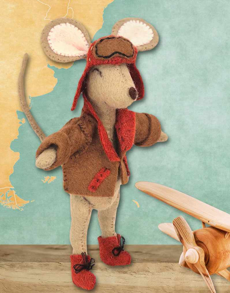 The Aviator Little Mouse Felt Craft Mini Kit Corinne Lapierre Clothkits