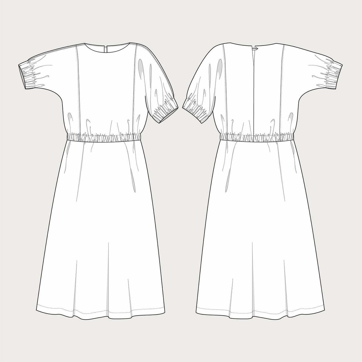 Cuff Dress Sewing Pattern, The Assembly Line – Clothkits