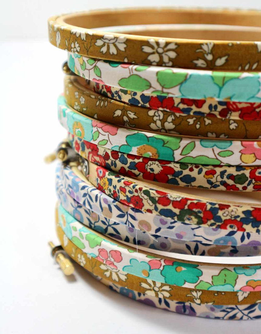 Liberty Fabric Covered Embroidery Hoops 6"