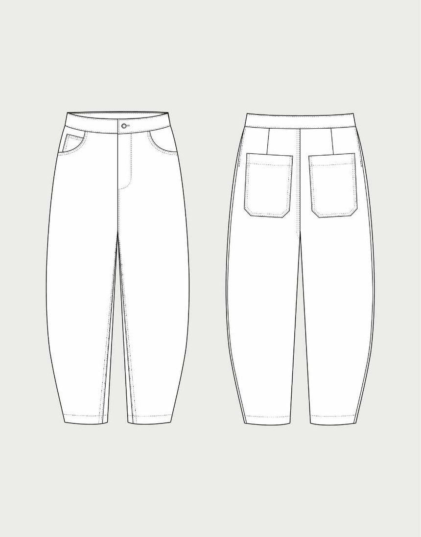 Barrel Leg Trousers Sewing Pattern, The Assembly Line