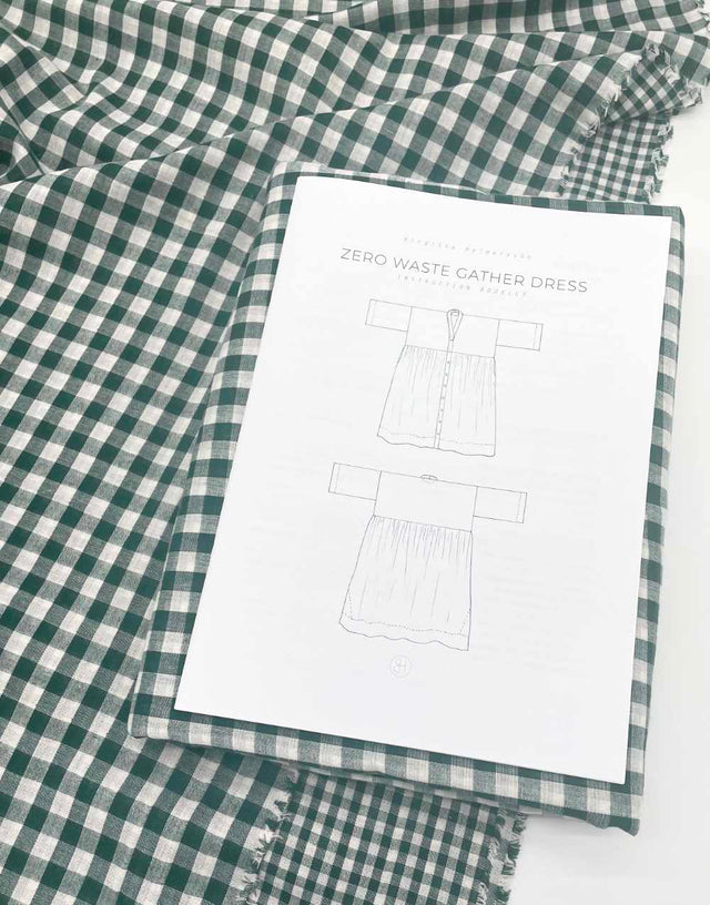 Clothkits Birgitta Helmersson Gingham Zero Waste Gather Dress, Complete Dressmaking Kit