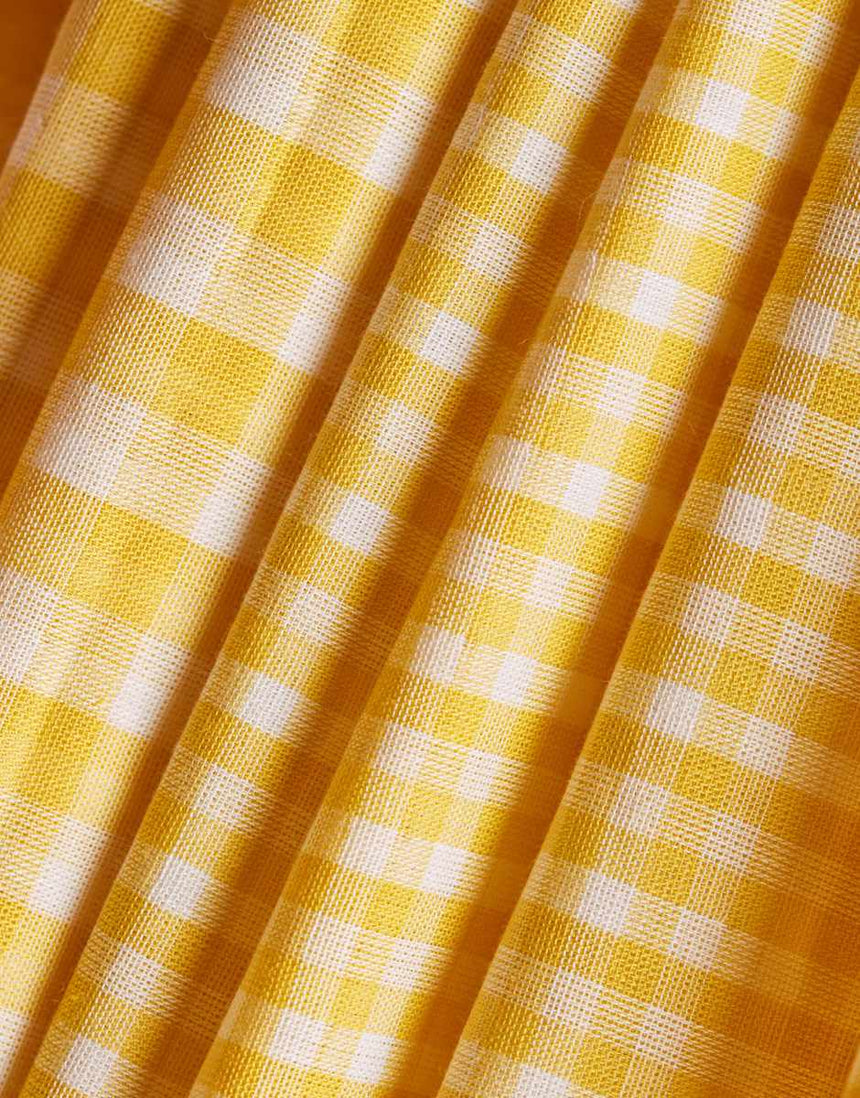 Lemon Yellow Double Sided Gingham Cotton Double Gauze Fabric, Atelier Brunette