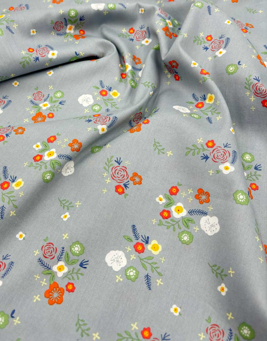 Gisella Floral Cotton Poplin Fabric