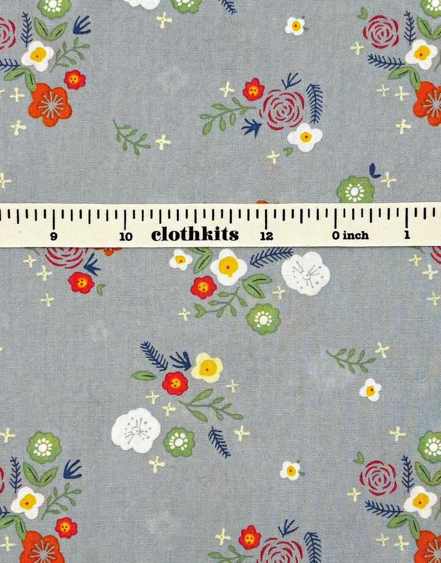 Remnant 2m -Gisella Floral Cotton Poplin Fabric