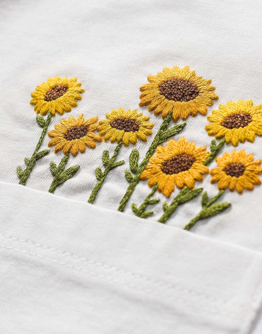 Happy Sunflowers Stick & Stitch Embroidery Patterns, Blackbird & Bloom