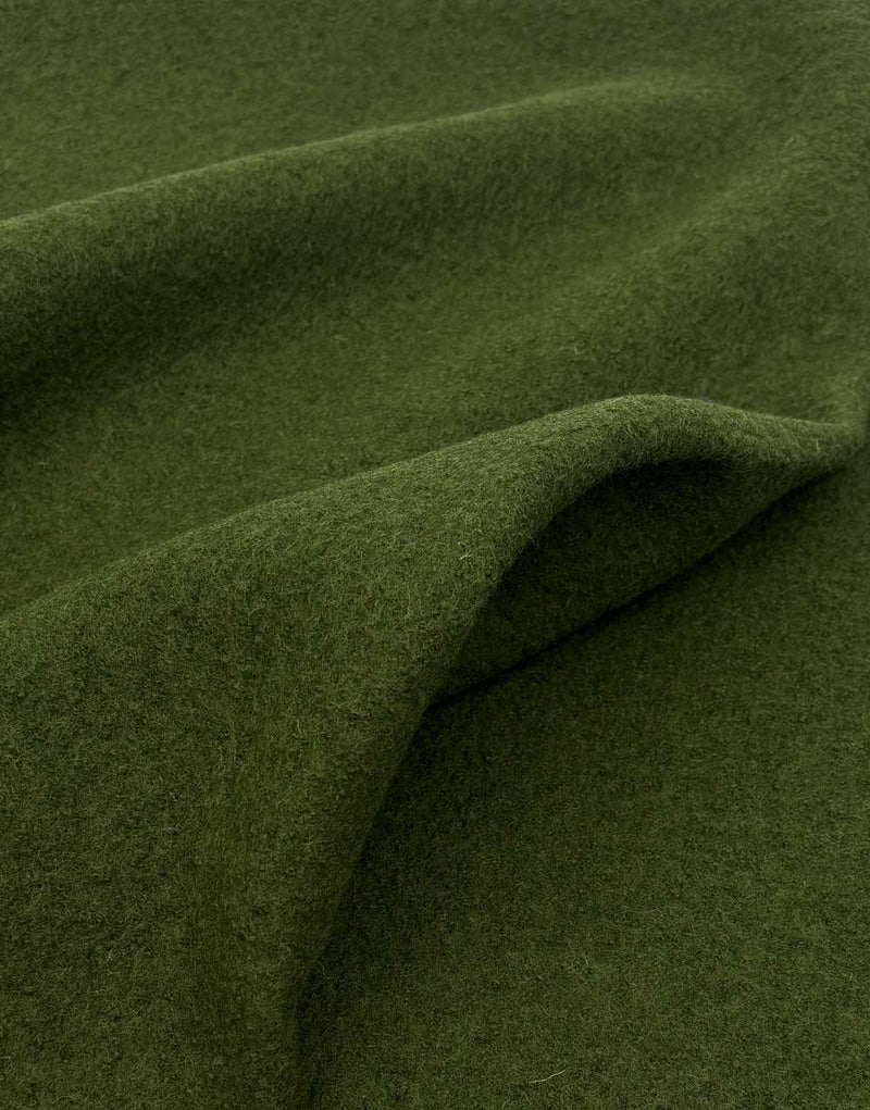 Remnant 70cm - Green 100% Boiled Wool Fabric