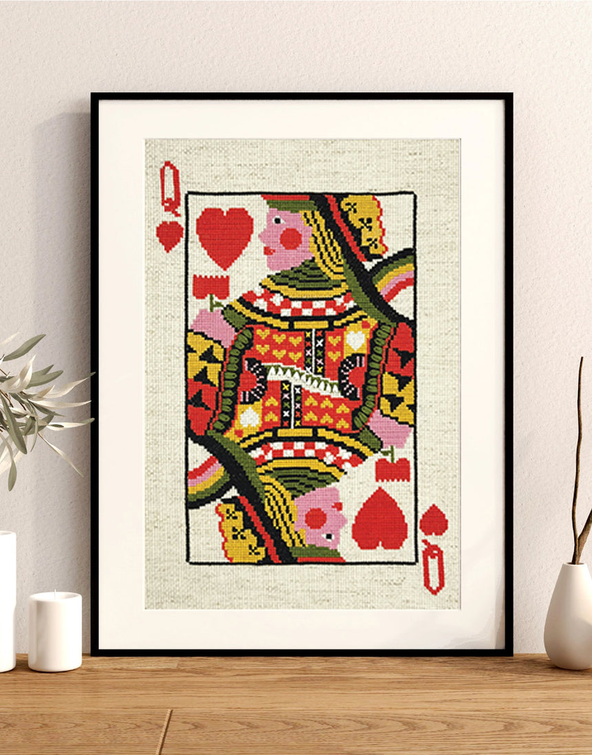 Queen of Hearts Cross Stitch Kit, Lisa Congdon for Budgiegoods