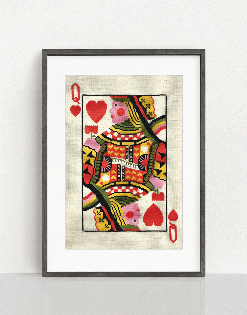 Queen of Hearts Cross Stitch Kit, Lisa Congdon for Budgiegoods