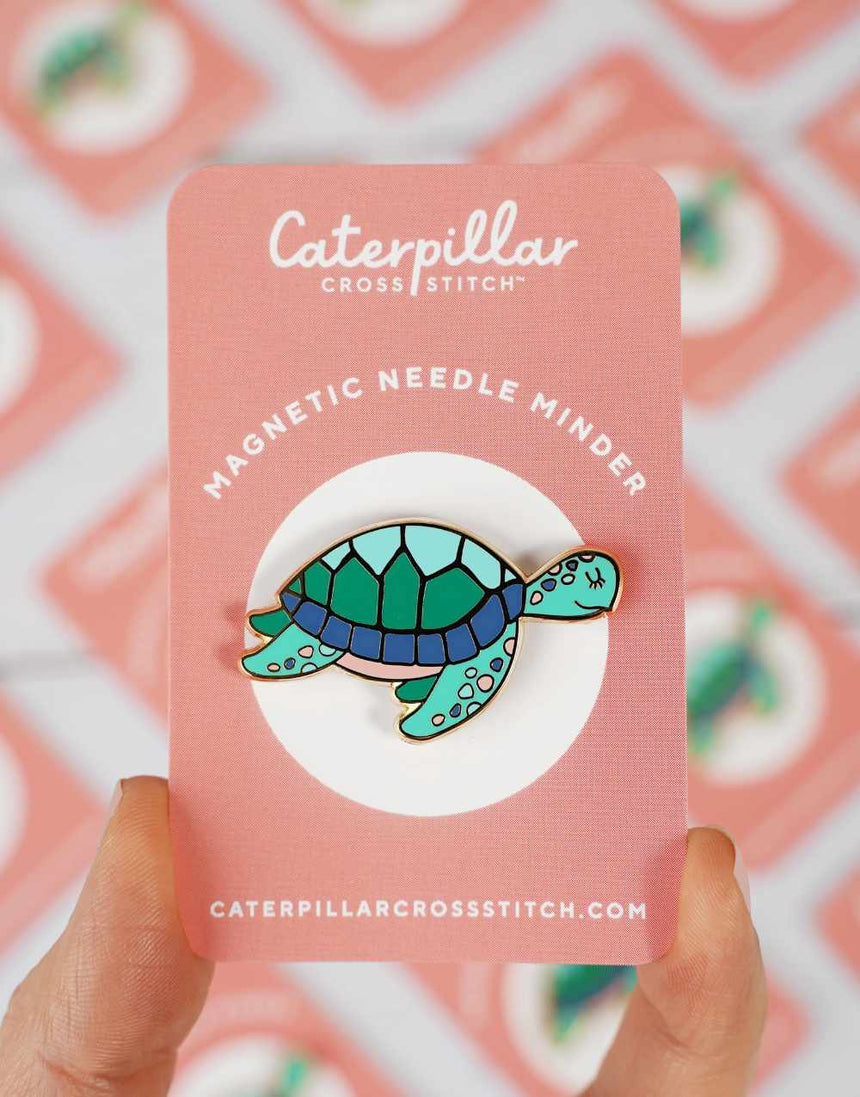 Turtle Magnetic Needle Minder, Caterpillar Cross Stitch