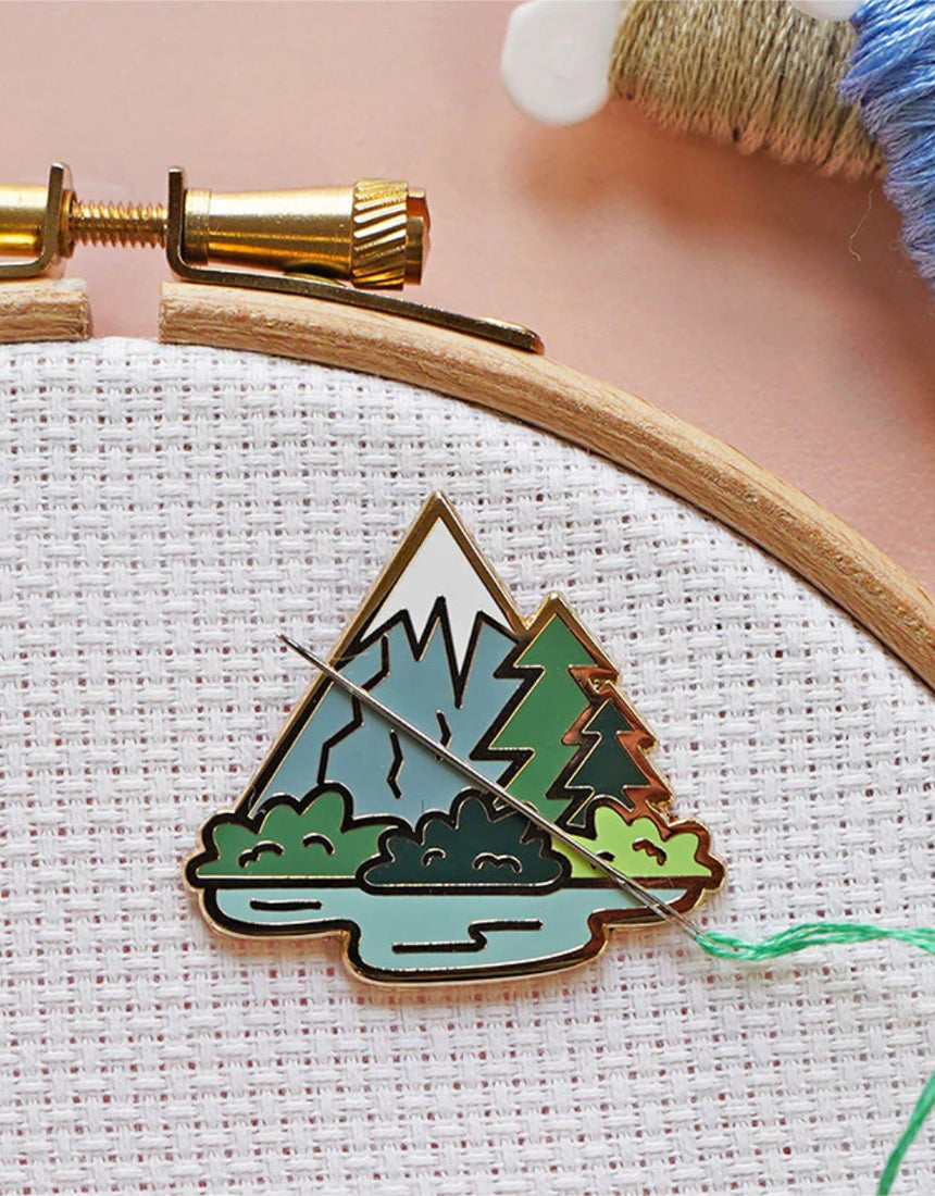 Mountain Magnetic Needle Minder, Caterpillar Cross Stitch