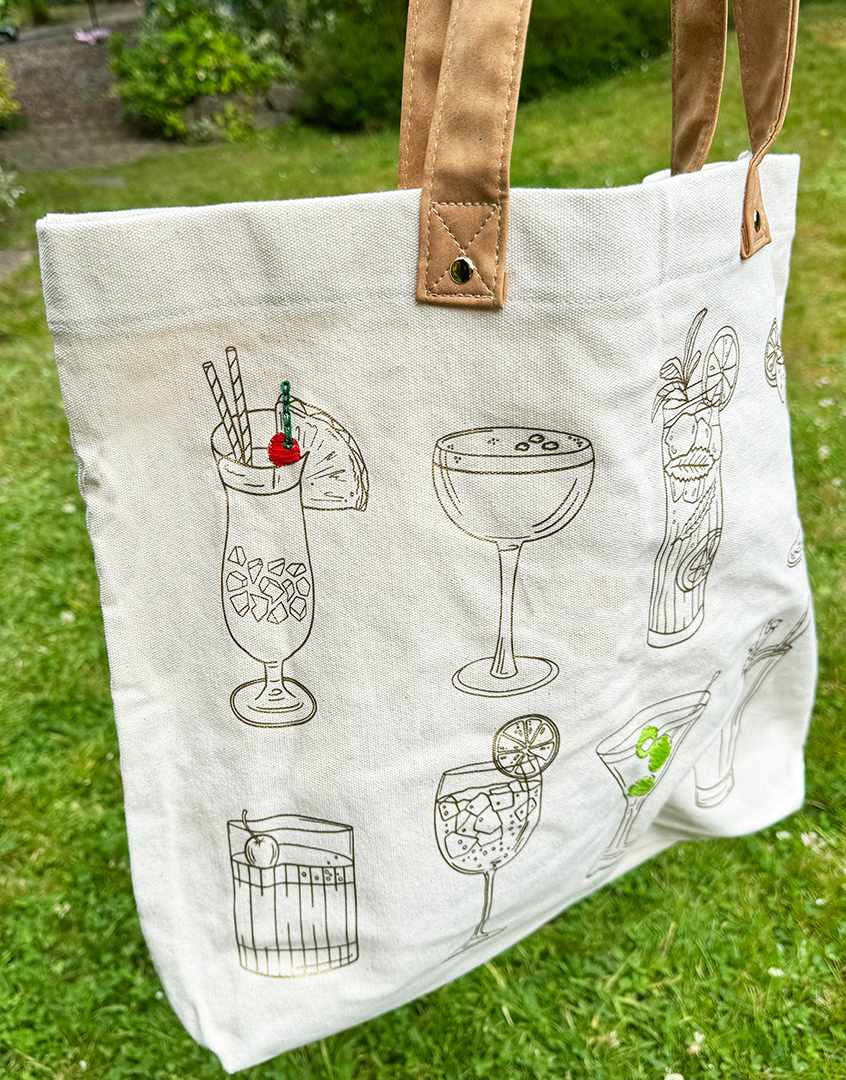 Stitch Your Cocktails Tote Bag, Chasing Threads