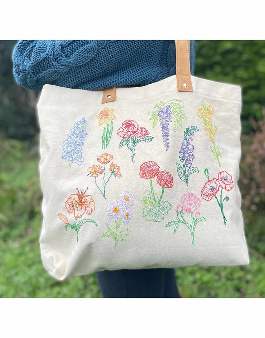 Stitch Your Flowers Tote Bag, Chasing Threads