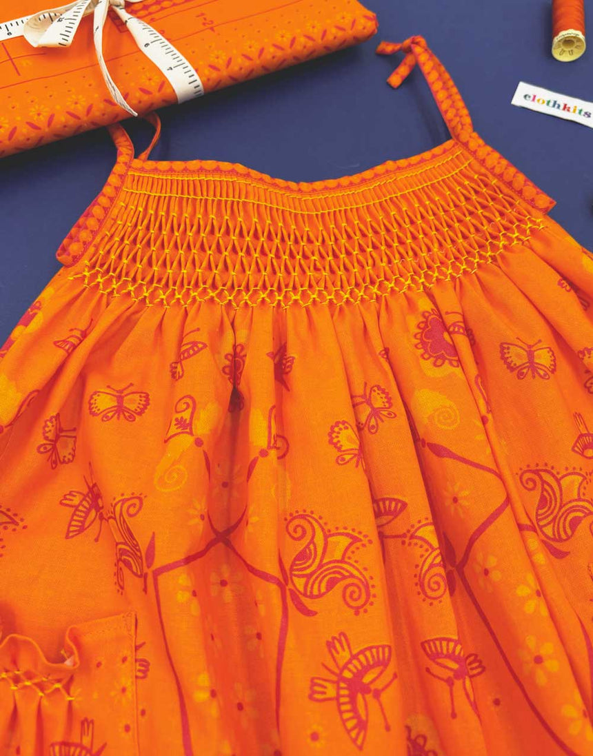 Hand Smocked Anna Sundress, Clothkits® Dressmaking Kit, Ages 1-3