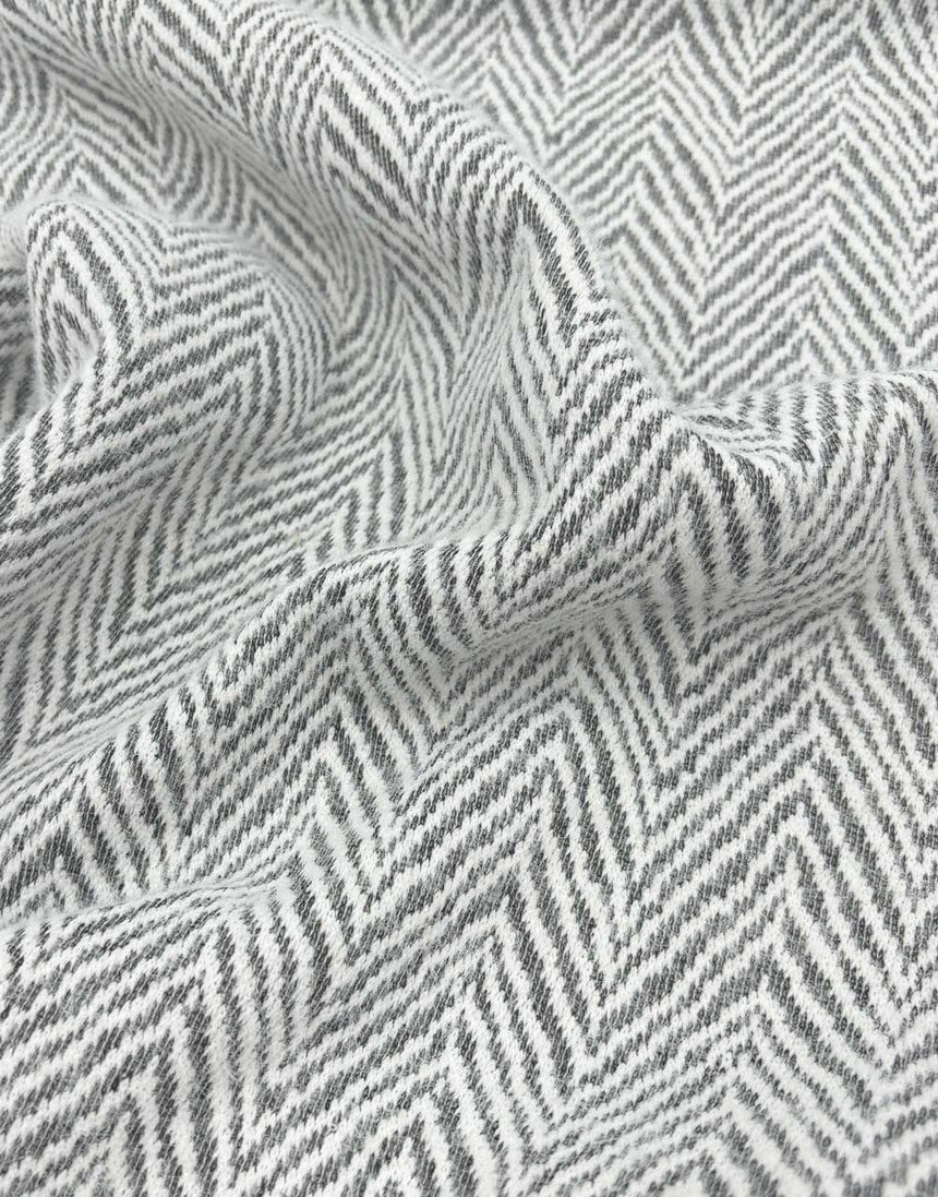 Grey Herringbone Comfy Knit Fabric