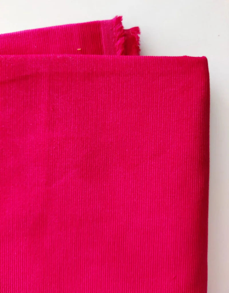 Remnant 1.45m -Red 21 Wale Cotton Needlecord Fabric