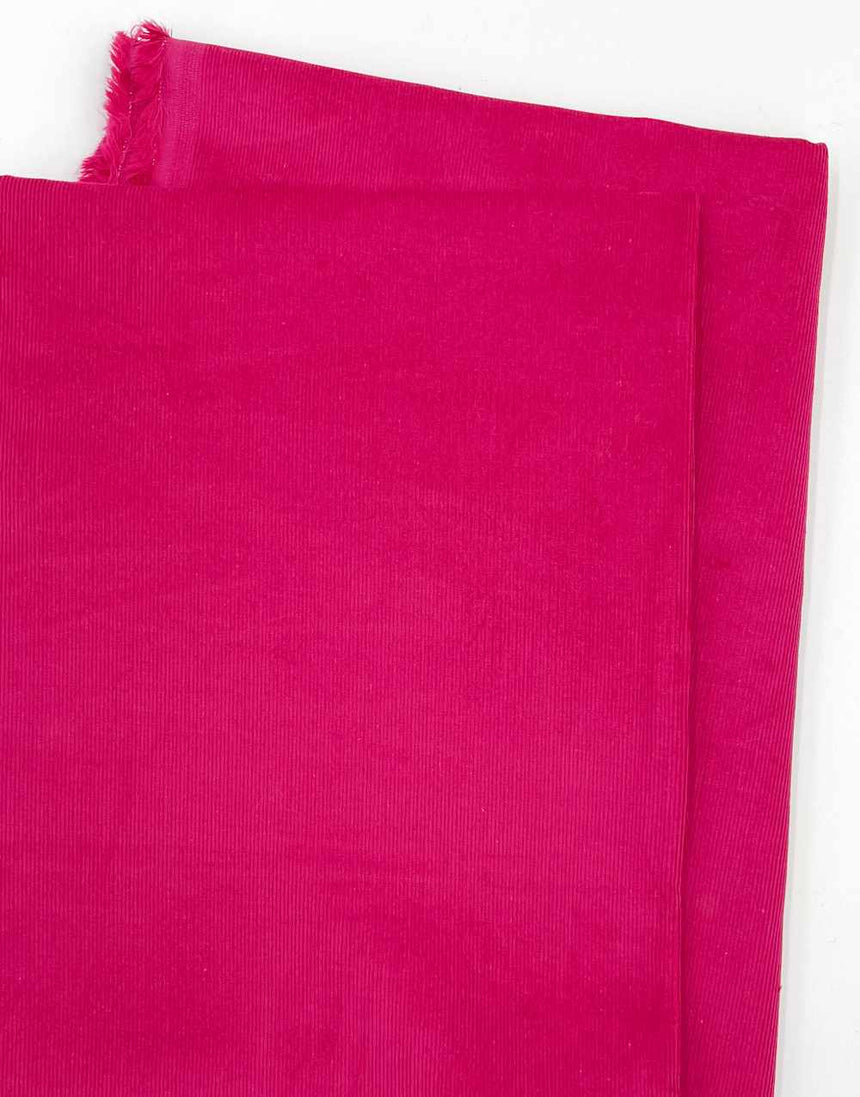 Not Specified Corduroy Pink / Plain Fuchsia Pink Cotton Needlecord Fabric 05126.076-0012