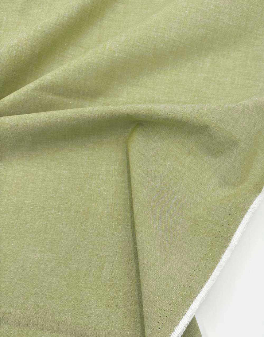 Green Yarn Dyed Cotton Chambray Fabric