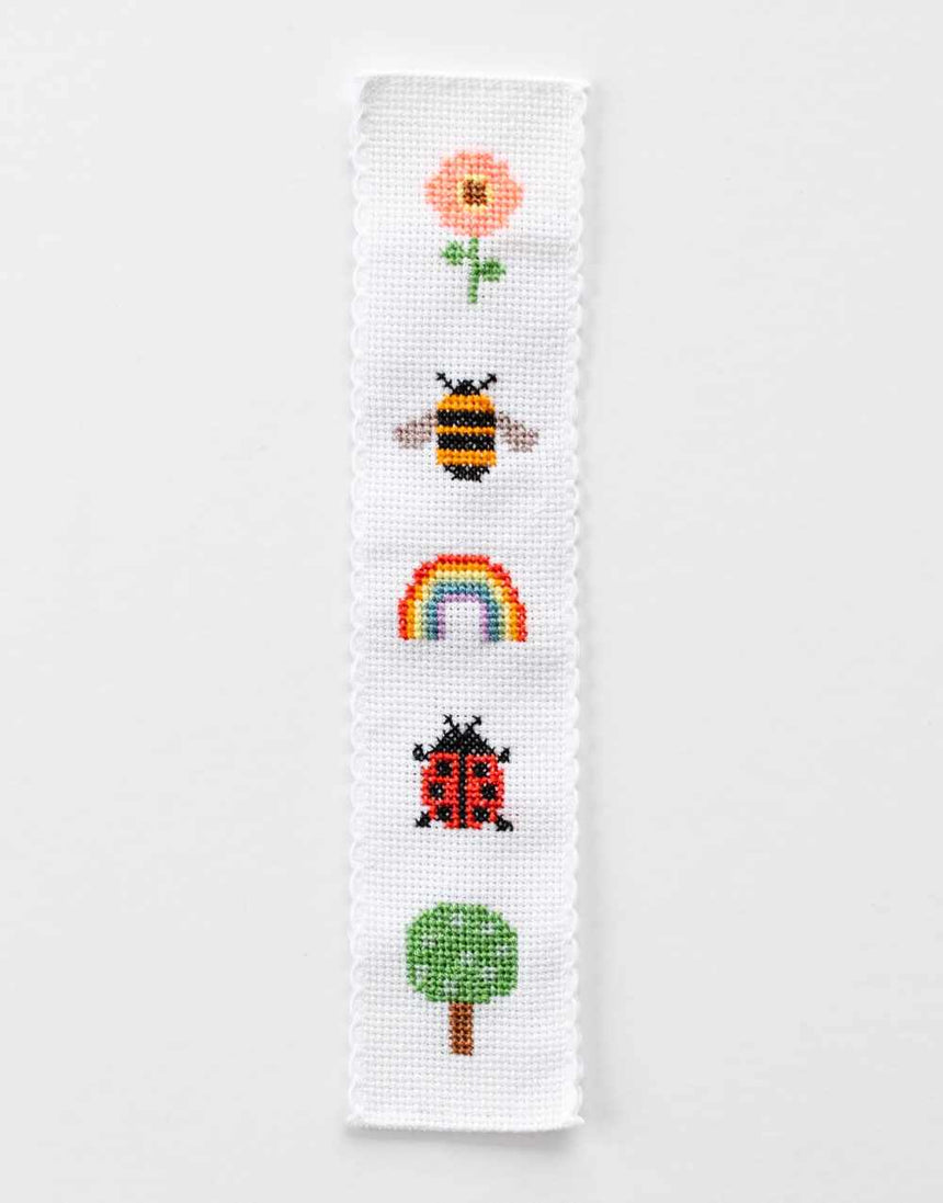 Nature Rainbow Cross Stitch Bookmark Kit, Cotton Cara