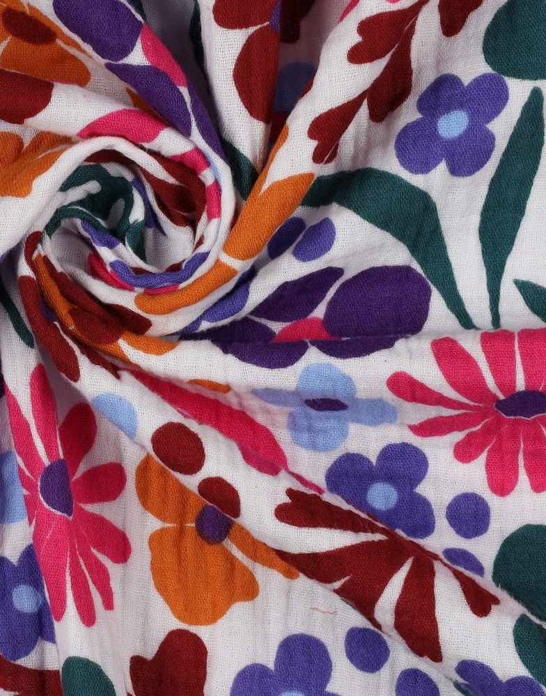 Light Floral Double Gauze Fabric