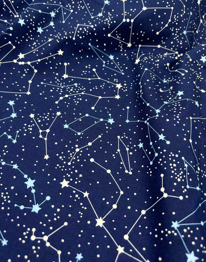 Constellation Printed Cotton Poplin Fabric