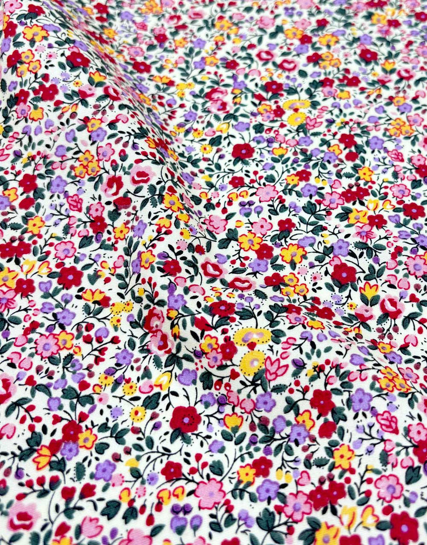 Amelie Ditsy Floral Printed Cotton Poplin Fabric