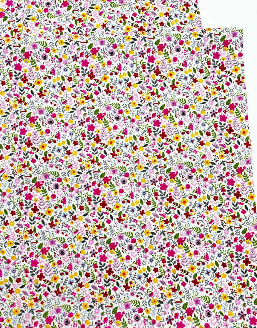 Meadow Floral Printed Cotton Poplin Fabric