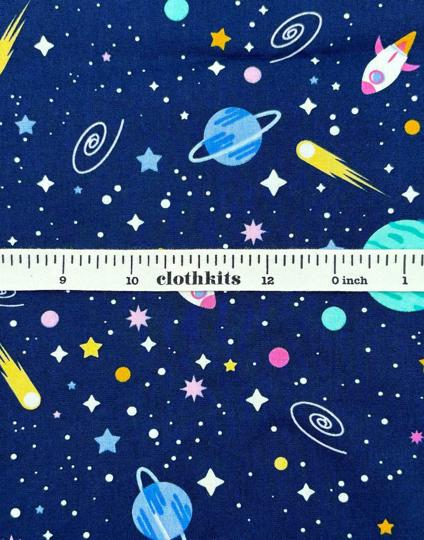 Cute Space Printed Cotton Poplin Fabric