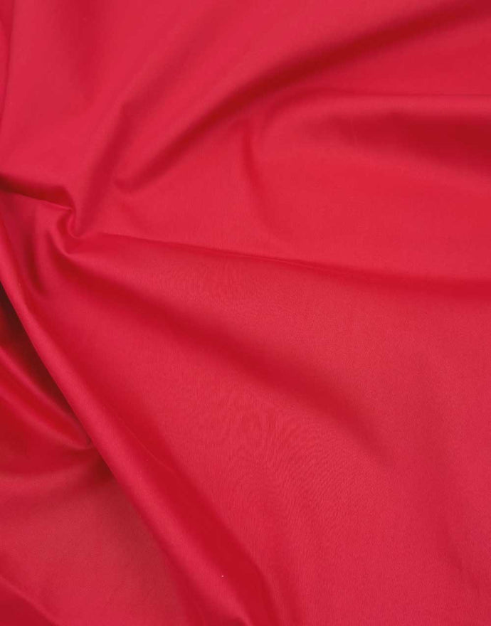 Remnant 1m - Soft Poppy Red Cotton Peach Sateen Fabric