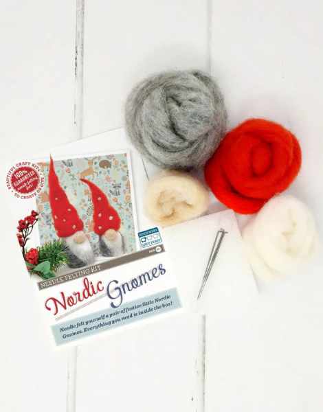 Nordic Gnome Christmas Needle Felting Kit, Crafty Kit Company