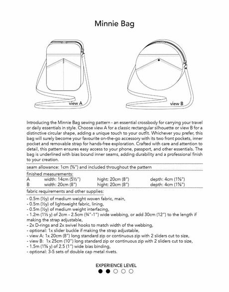 Dhurata Davies Bags & Accessories Minnie Bag Sewing Pattern, Dhurata Davies 15678