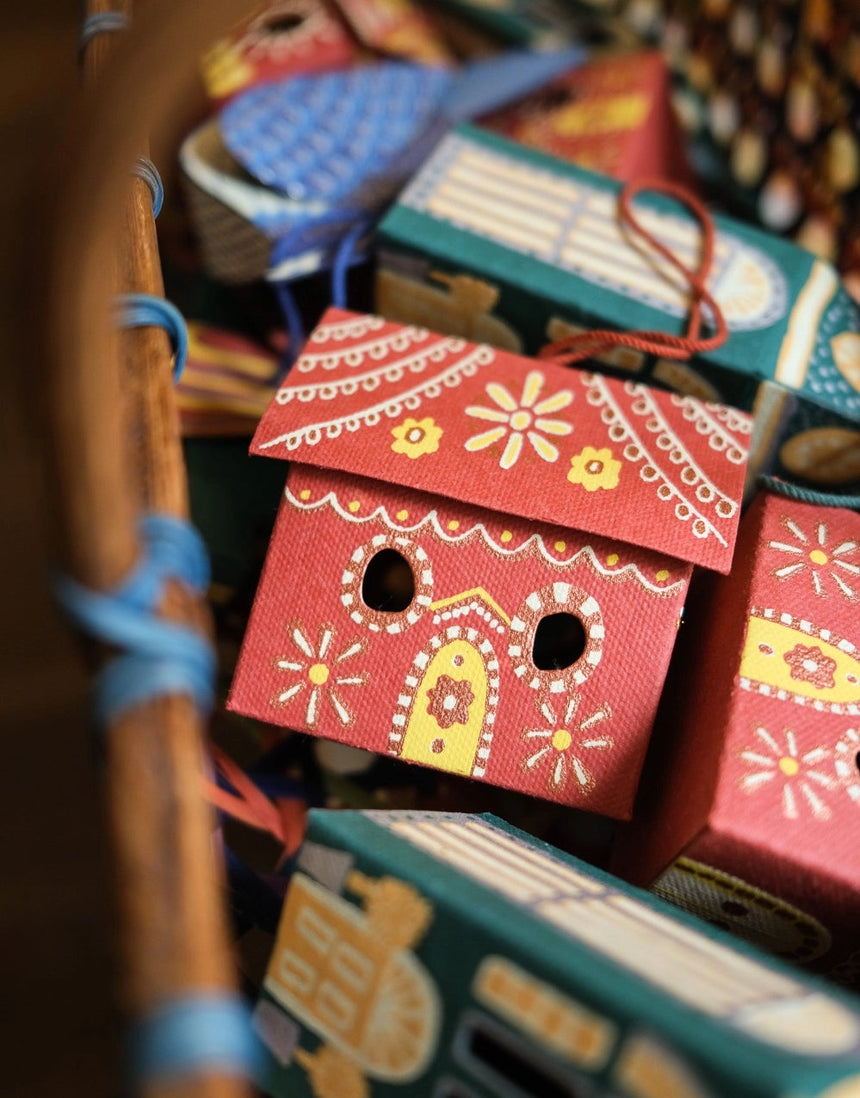 Gingerbread House Screen-Printed Board Christmas Decoration, East End Press