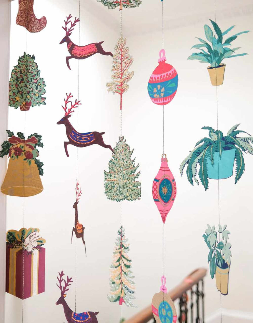 Traditional Vertical Wall Hanging Paper Garland, East End Press