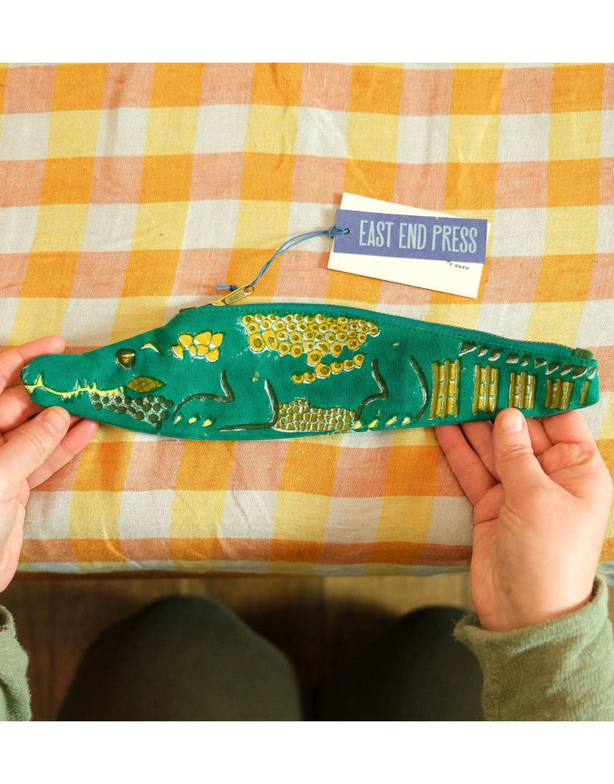 Alligator Zipped Fabric Pouch, East End Press