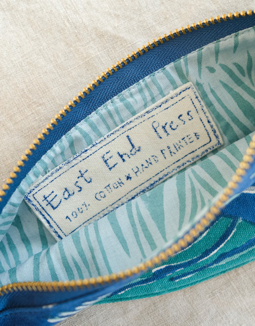 Whale Zipped Fabric Pouch, East End Press