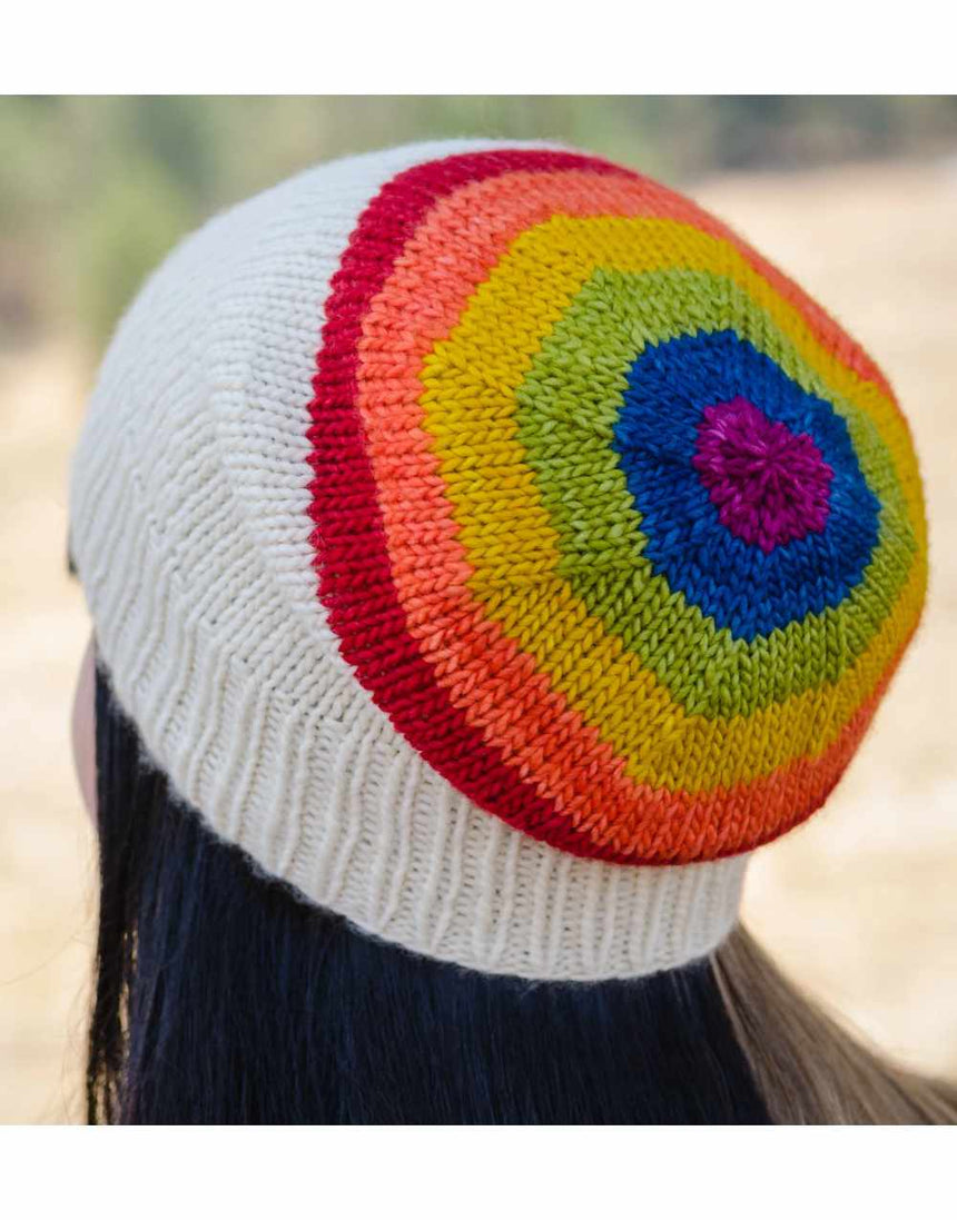 Rainbow Paint Dip Hat Knitting Kit, eM Knits