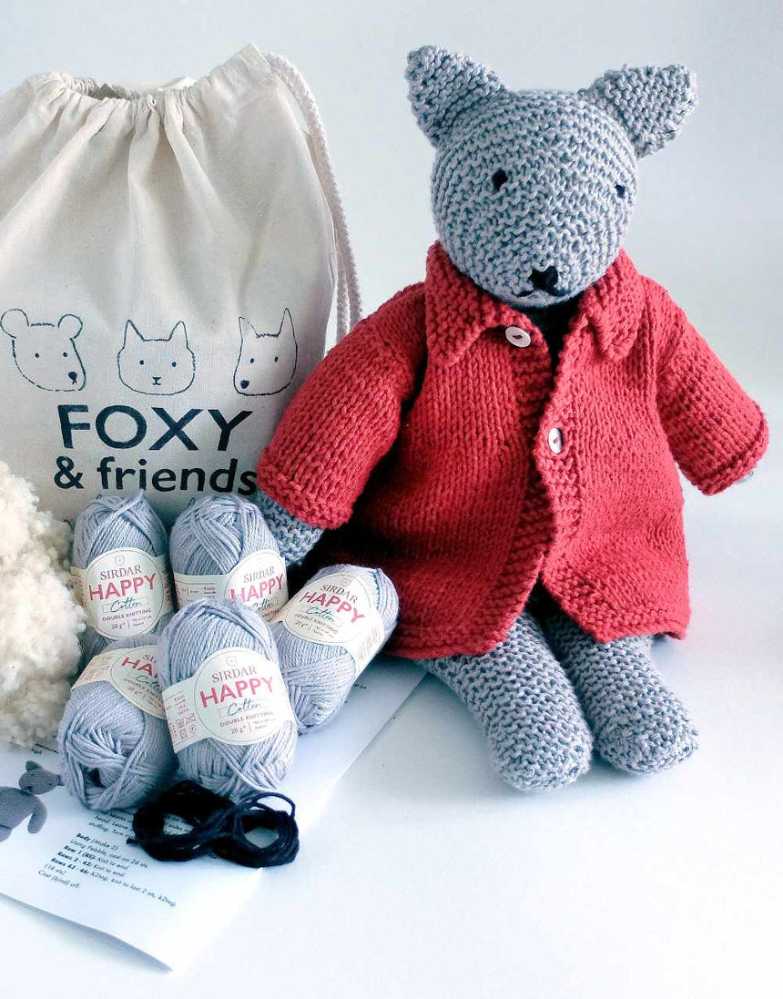 Lolly the Cat Knitting Kit, Fox in the City Knits