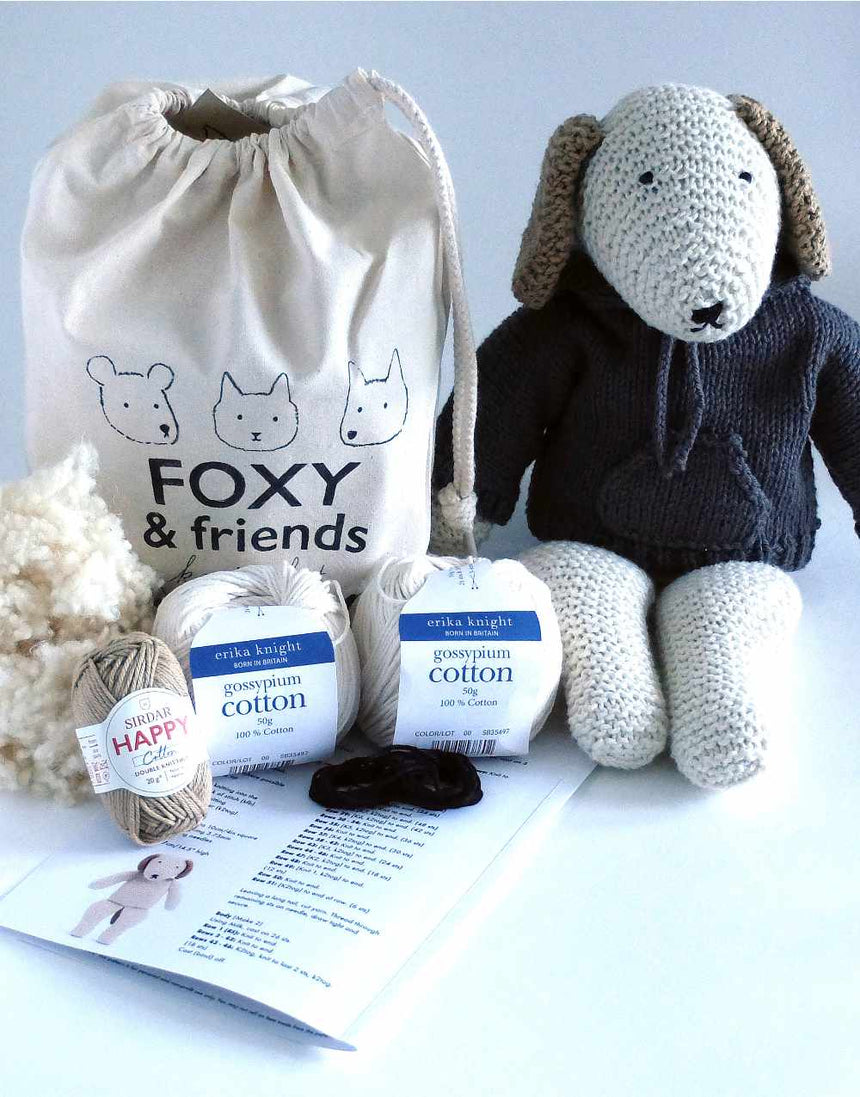 Sasha the Dog Knitting Kit, Fox in the City Knits