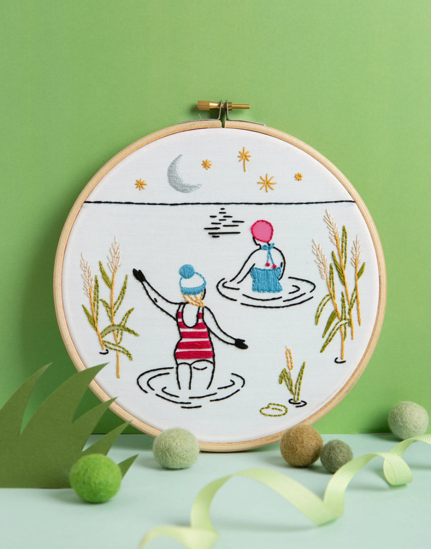 Wild Swimming Embroidery Kit, Hawthorn Handmade