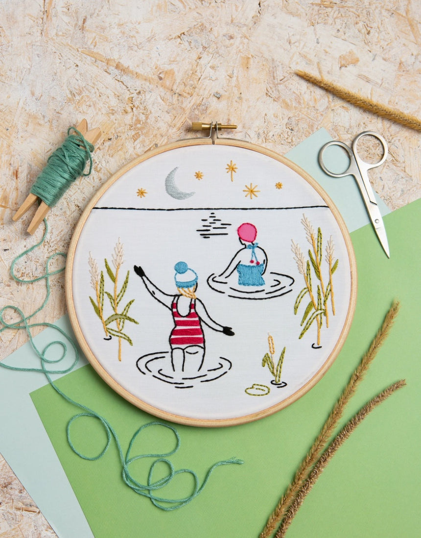 Wild Swimming Embroidery Kit, Hawthorn Handmade