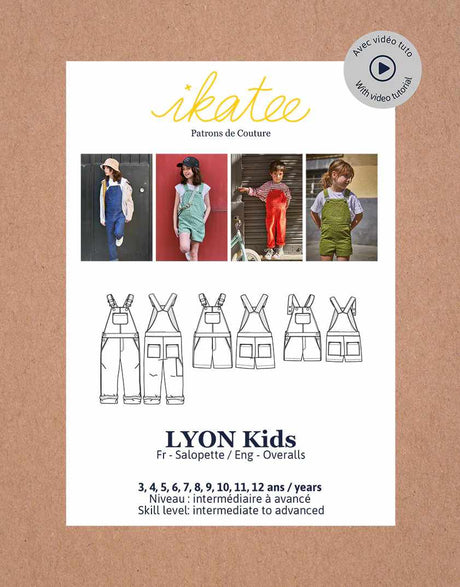 Ikatee Children's Clothing Lyon Kid's Overalls, Dungaree Sewing Pattern (3y - 12y), Ikatee 3760278991949