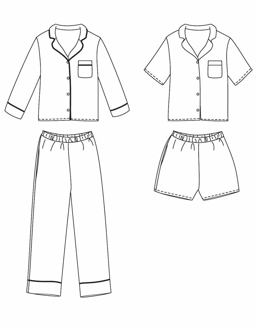 Budapest Kid's Pyjama Sewing Pattern (3y - 12y), Ikatee