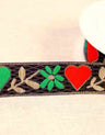 Not Specified Metallic Ribbon Black / 25mm Hearts & Flowers Jacquard Ribbon Trim 25mm 15830