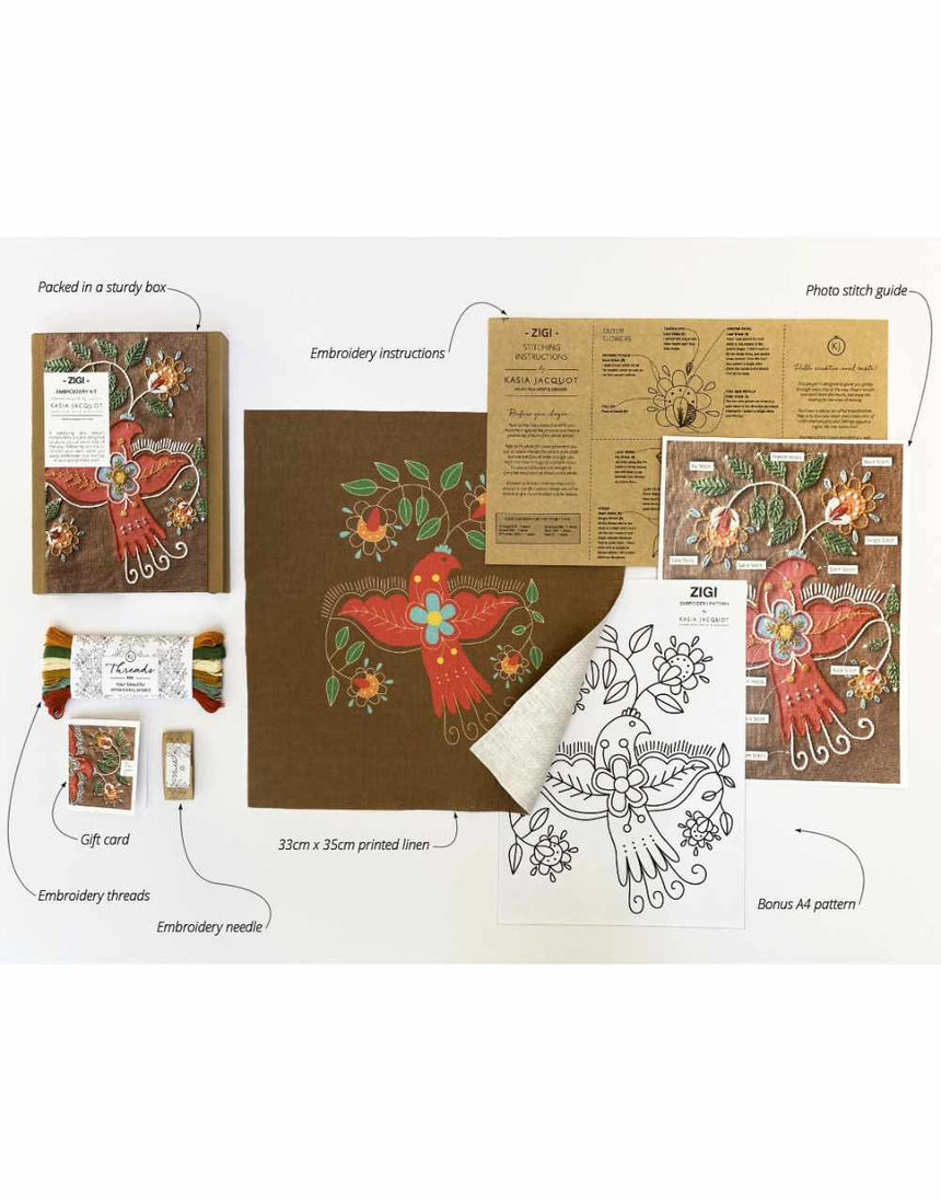 Zigi Embroidery Kit, Kasia Jacquot