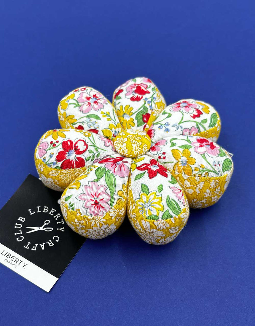 Flower Pin Cushion, Liberty Fabrics