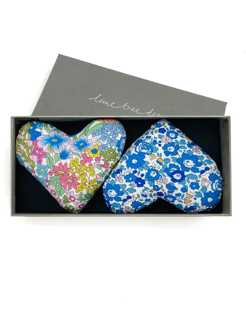 Box of 2 Lavender Hearts made with Liberty Fabrics Tana Lawn®, Jack & Jill