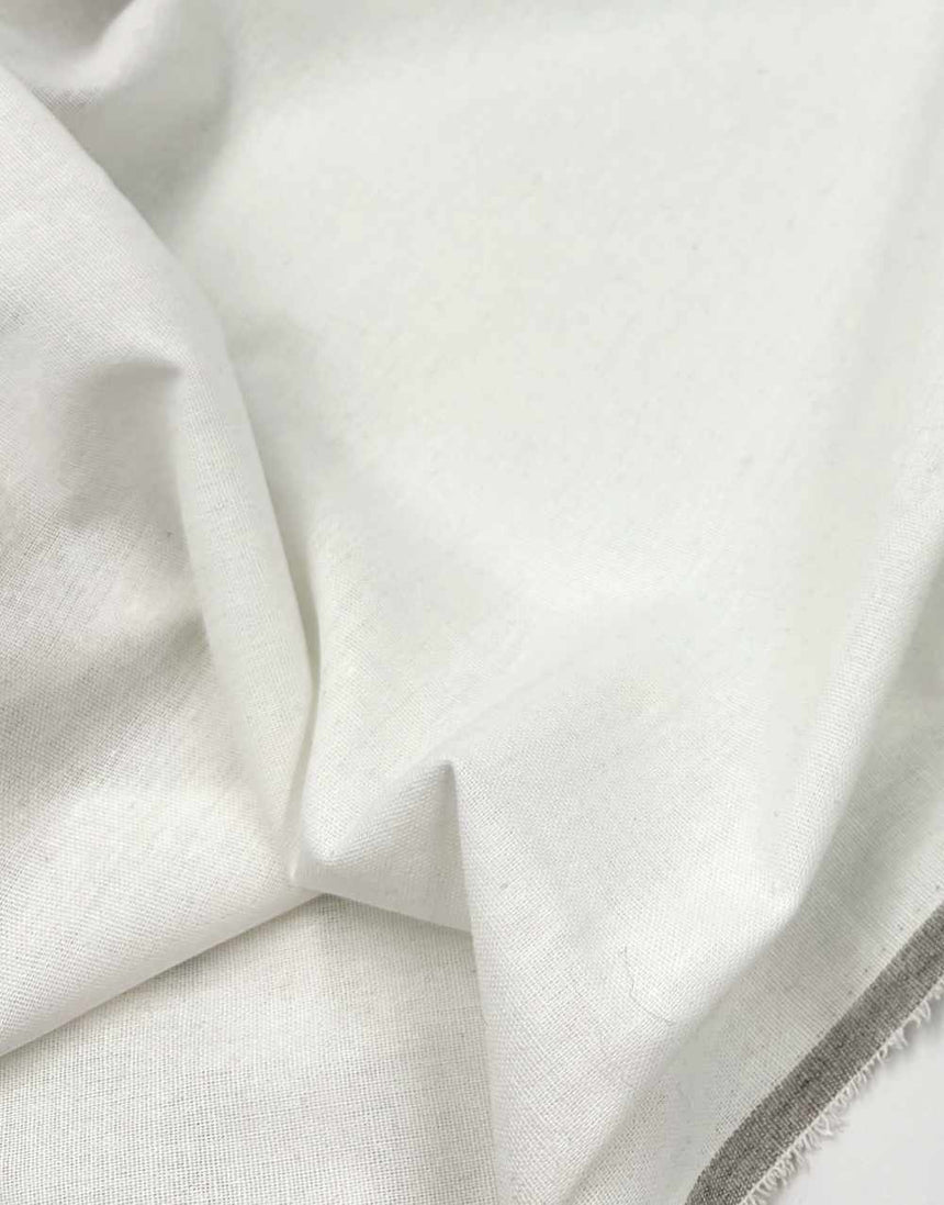 Remnant 4m - White Linen Rayon Blend Fabric