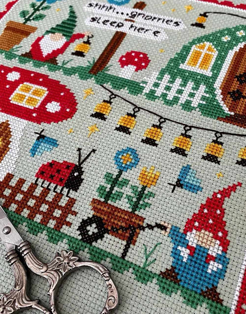 Gnomeville Cross Stitch Kit, Little Dove Designs